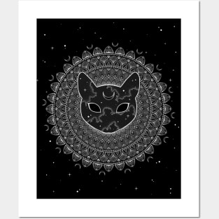 Cosmic Cat Mandala Posters and Art